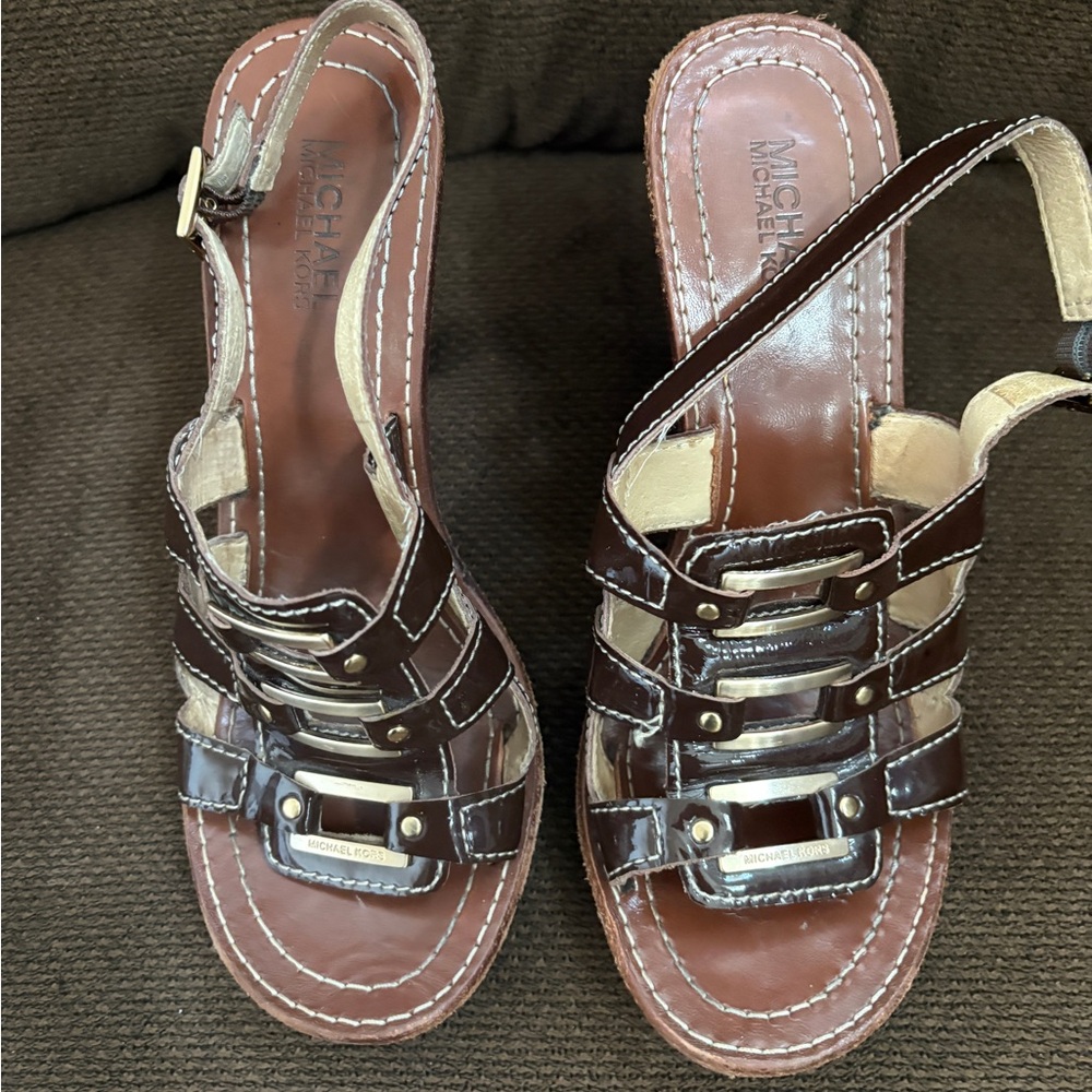Michael Kors Dark Brown Strappy Sandals